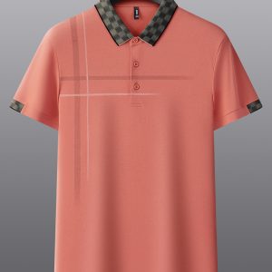 Lapel Embroidery Short Sleeve Casual Men's Business Polo Shirt