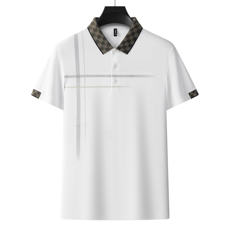 Lapel Embroidery Short Sleeve Casual Men's Business Polo Shirt – Image 4