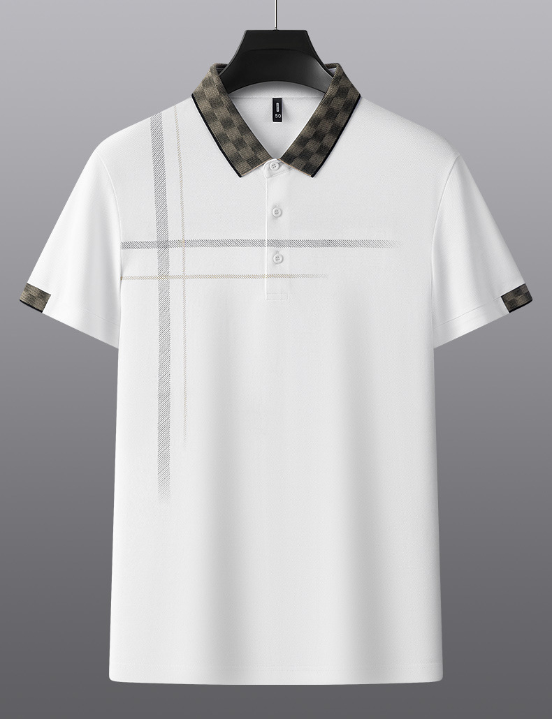 Lapel Embroidery Short Sleeve Casual Men's Business Polo Shirt – Image 3