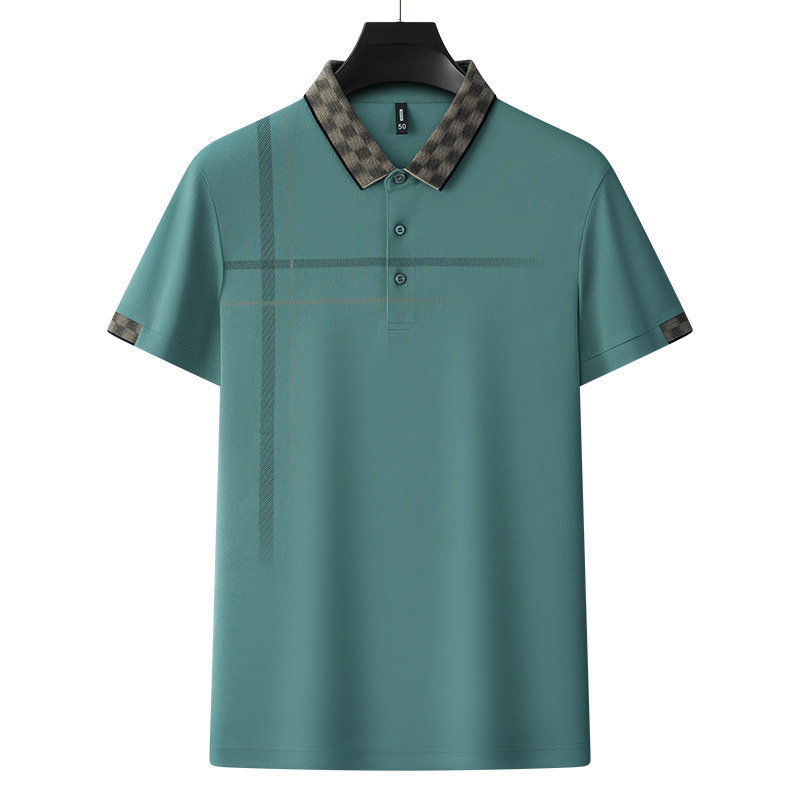 Lapel Embroidery Short Sleeve Casual Men's Business Polo Shirt – Image 7