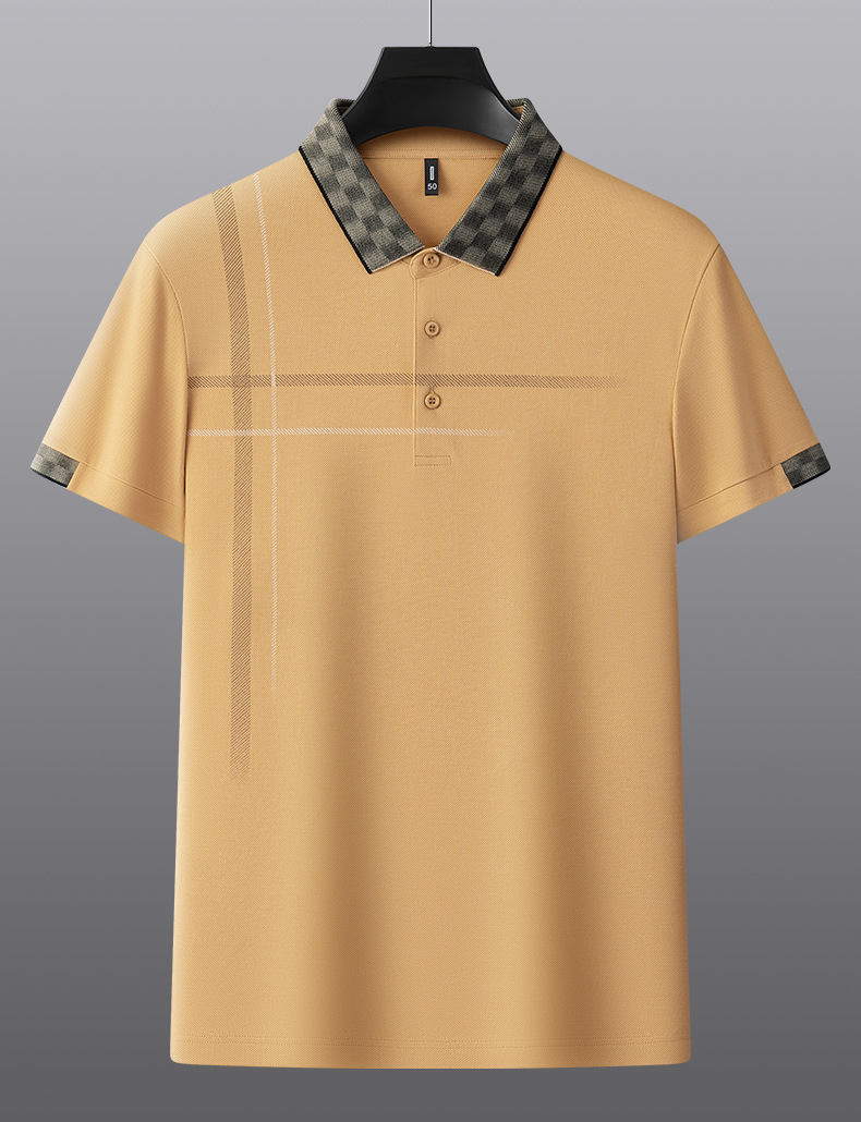 Lapel Embroidery Short Sleeve Casual Men's Business Polo Shirt – Image 5