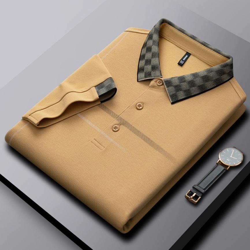 Lapel Embroidery Short Sleeve Casual Men's Business Polo Shirt – Image 6