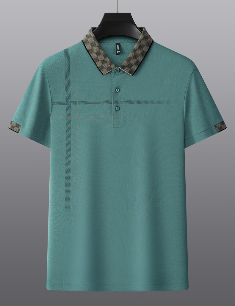 Lapel Embroidery Short Sleeve Casual Men's Business Polo Shirt – Image 2