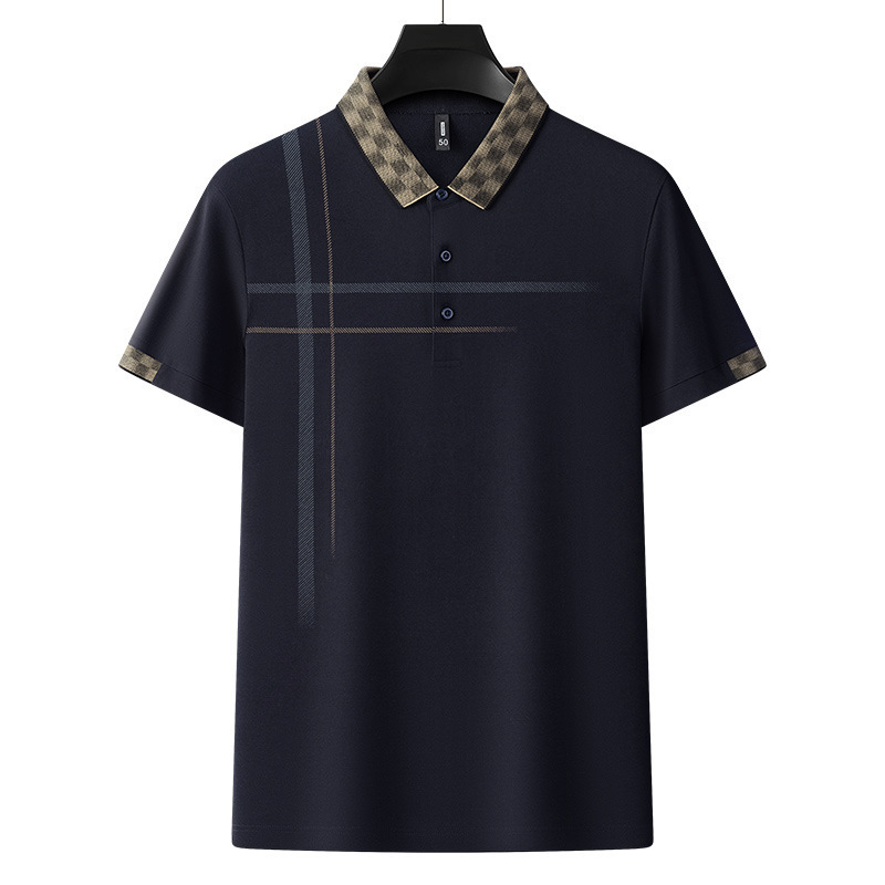 Lapel Embroidery Short Sleeve Casual Men's Business Polo Shirt – Image 10