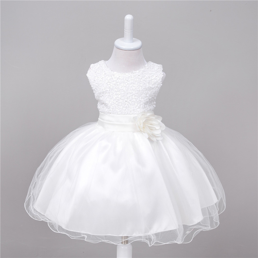 Bébé Sequin Robe Fleur Fille De Mariage Princesse Robe – Image 10
