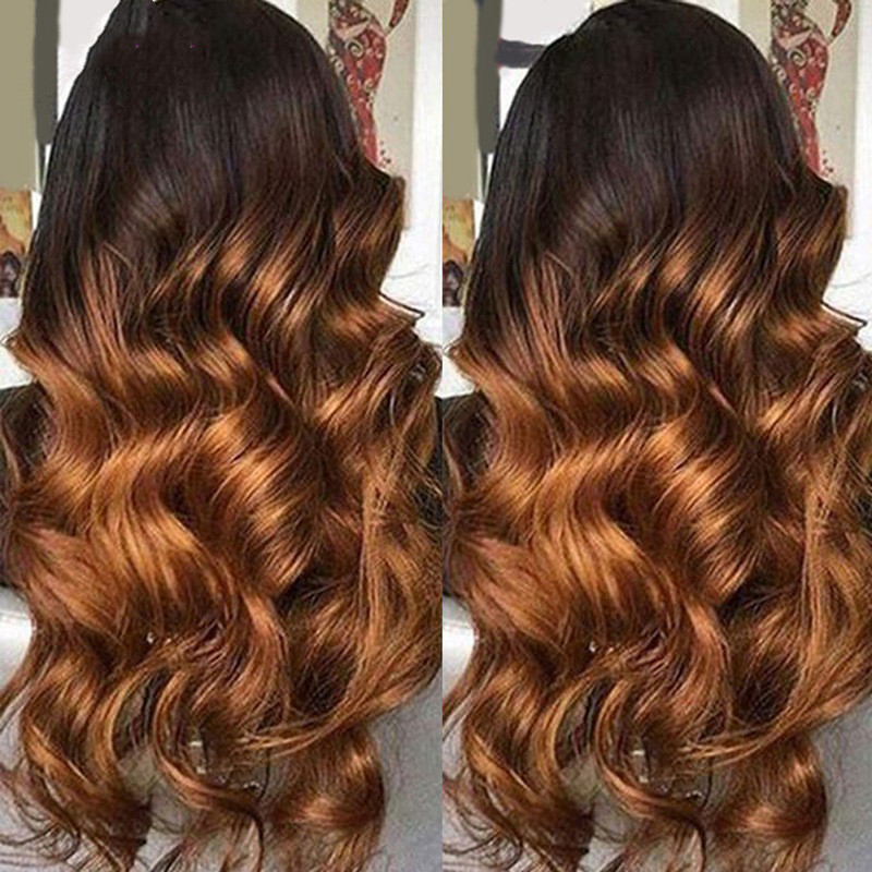 Ombre Avant de Lacet Perruques de Cheveux Humains Remy Coloré – Image 2