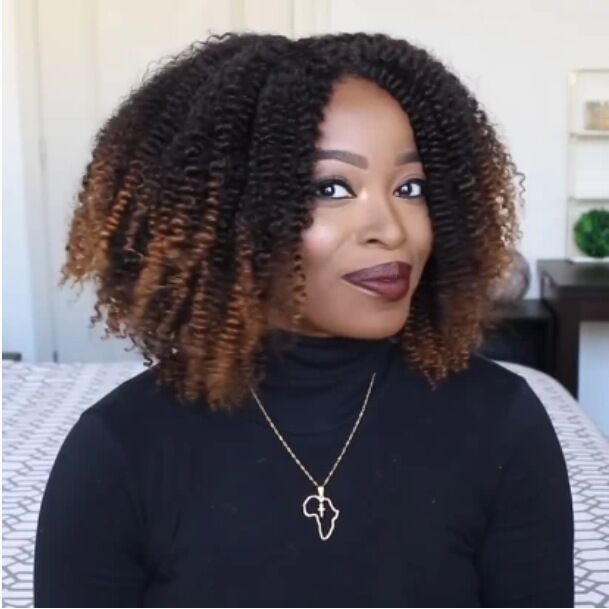 Perruque cheveux courts bouclés tête d'explosion petit bouclés perruque – Image 2