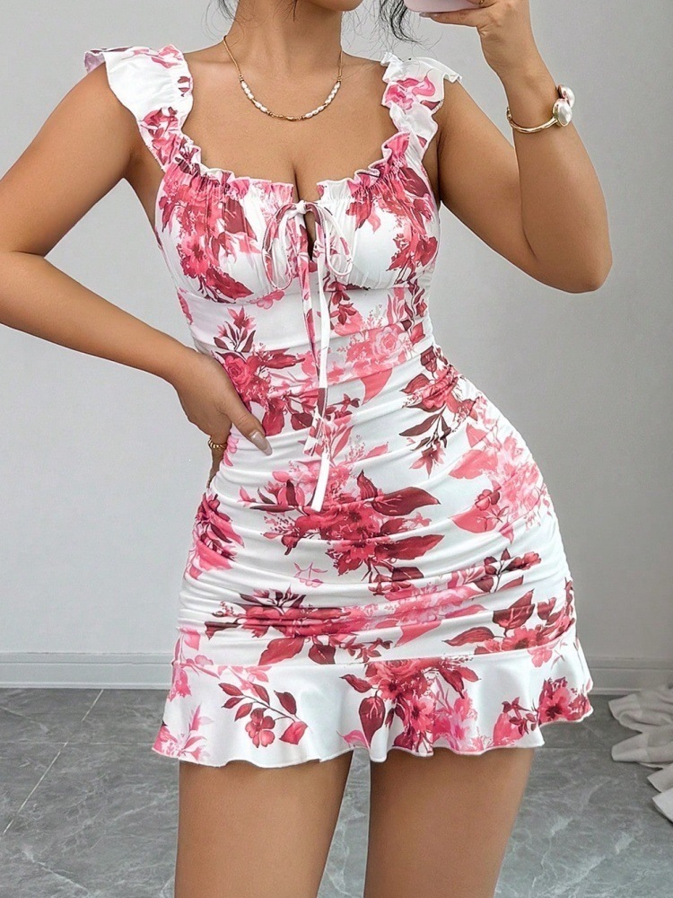 French-style Summer Floral-print Dress – Image 3